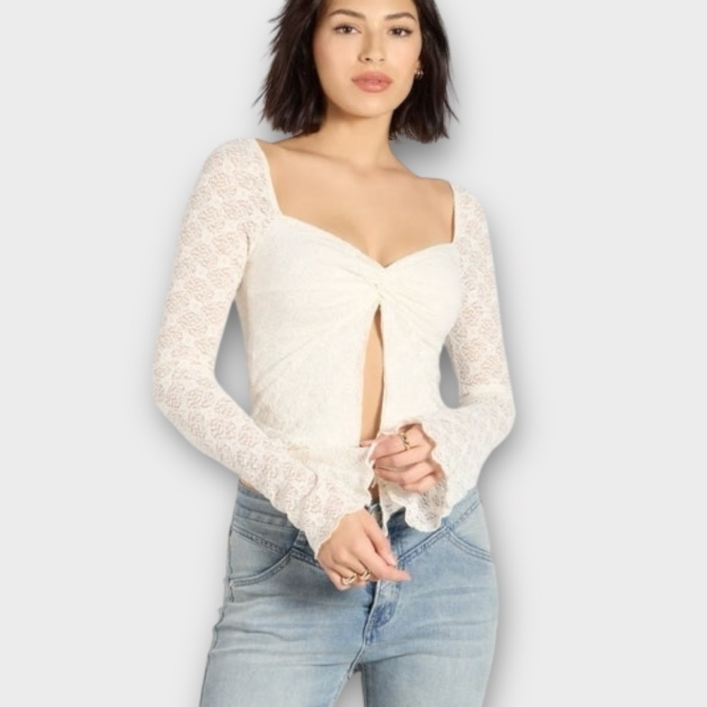 Windsor Irresistible Flair Lace Long Sleeve Crop Top